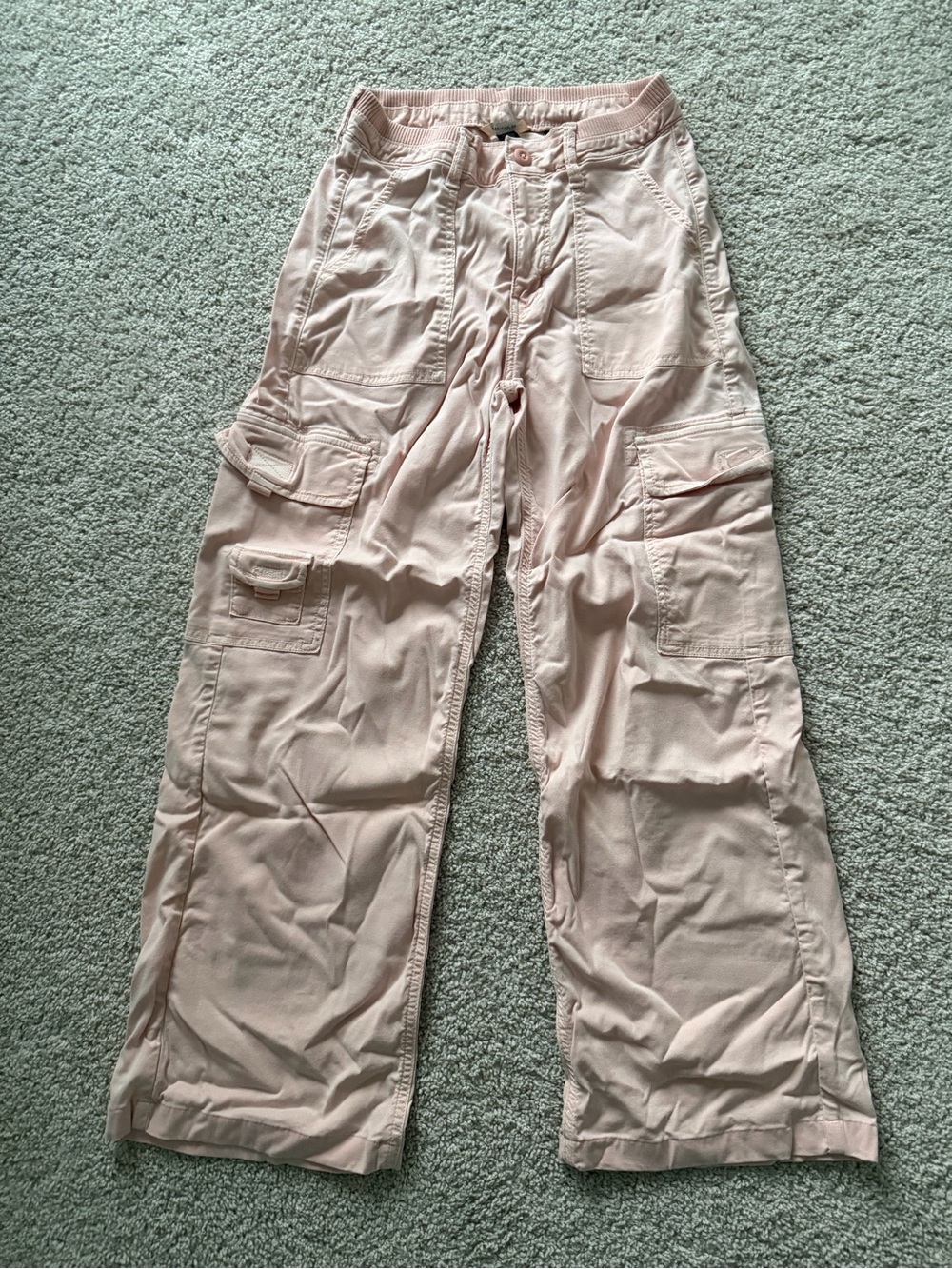 American Eagle Outfitters Pale Pink Straight Leg Cargo Pants